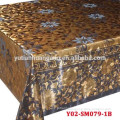 golden film printed pvc waterproof table cloth/ simple plastic tablecloth